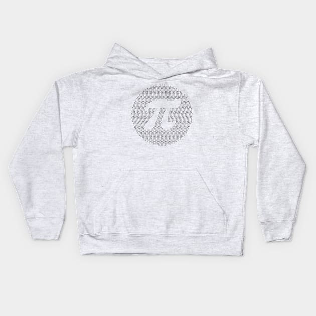 Pi Day cool circle pattern with pi digits and symbol Kids Hoodie by Lyrical Parser